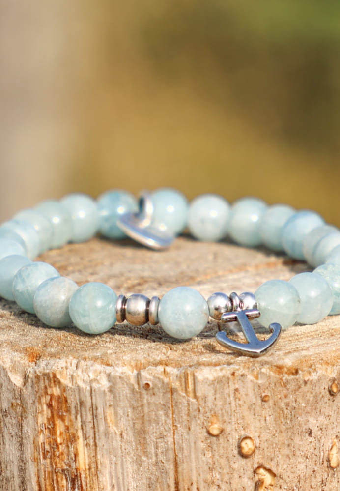 Bracelet Ancien Pour Enfant En Perles D'eau - Bijou Vintage, Occasion En Bon état