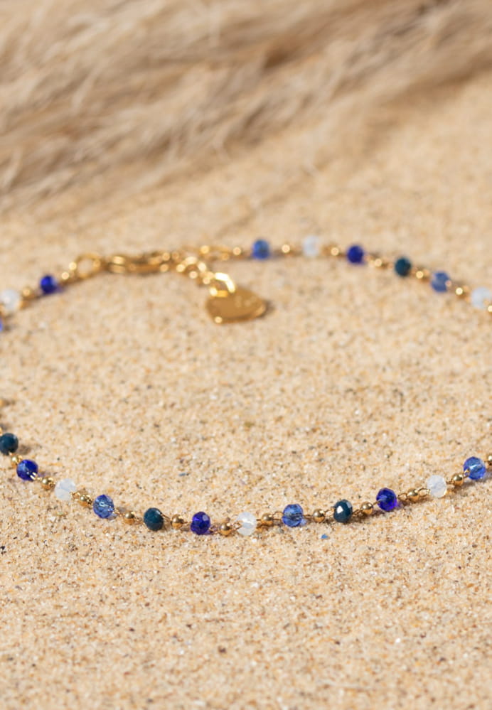 Bracelet De Cheville Bahia Perles Laiton Et Cauris - Neuf Avec étiquettes - Origine Brésil