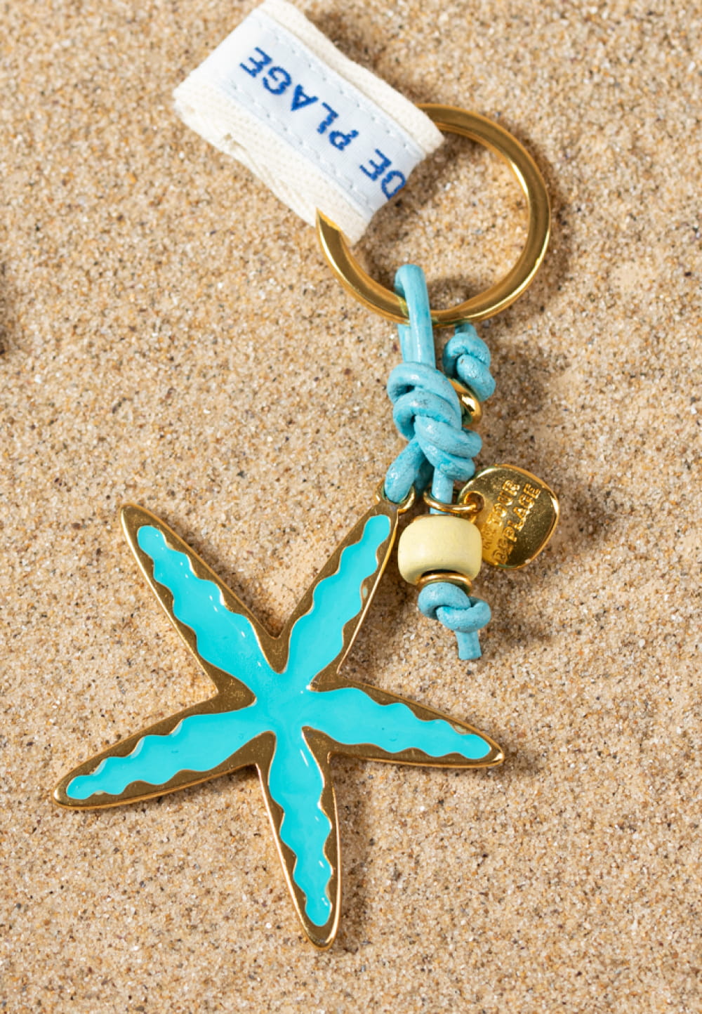 Mers le jour Porte-clés tortue Porte-clés tortue de mer plage vacances bleu  turquoise strass étoile de mer perle -  France