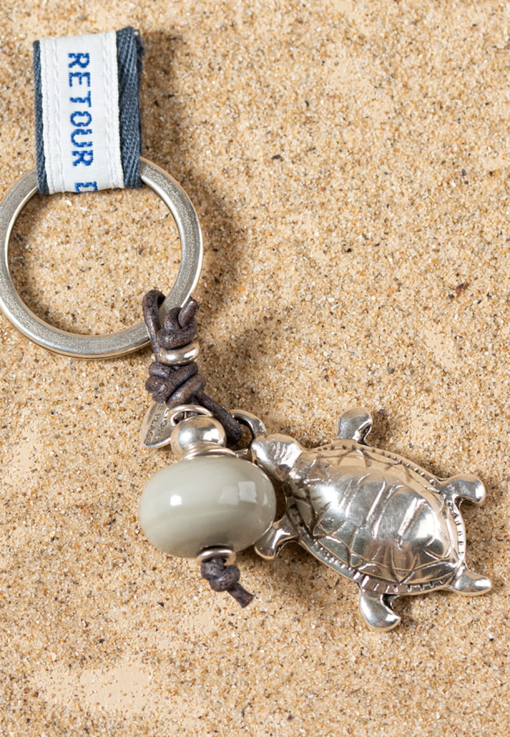 Porte-clefs artisanal en forme de tortue : Tortue - Retour de plage