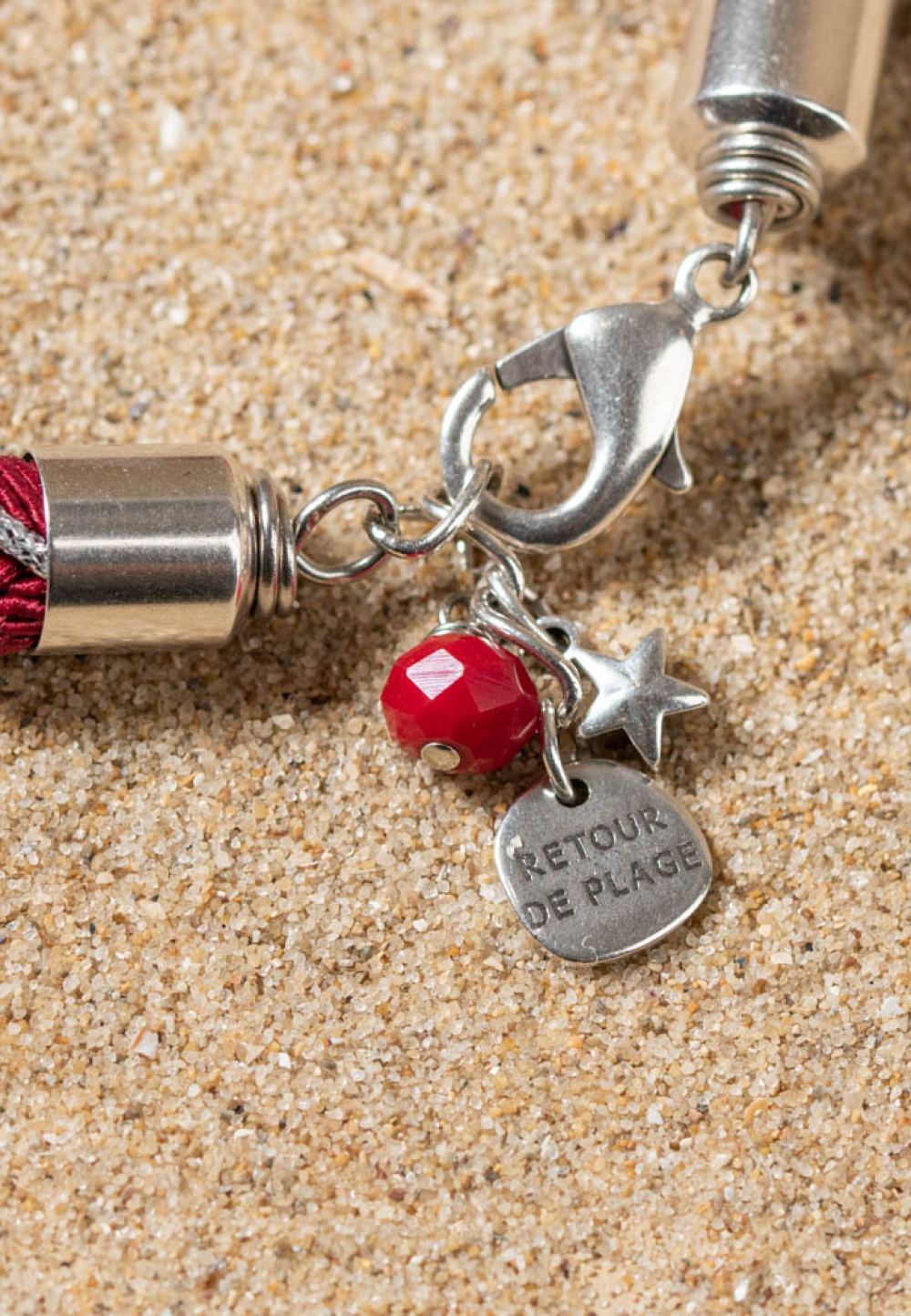 Bracelet Natte rouge - Retour de plage
