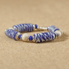 Bracelet afrika en perles de verre recyclé et argenté. Origine France Garantie
