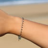 Bracelet Mésange Retour de Plage en métal argenté et cordon vert bouteille – création française artisanale