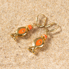 Boucles d'oreilles fantaisie poisson orange doré