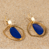 Boucles d'oreilles fantaisie doré et bleu - ailes - made in france