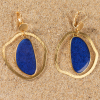 Boucles d'oreilles doré et bleu - ailes - made in oleron