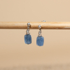 Boucles d'oreilles argentées pierre en cyanite bleue