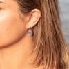 Boucles d'oreilles argentées pierre en cyanite bleue