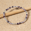 Bracelet fantaisie argenté perles en verre violet