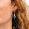 Boucles d'oreilles Macha argenté bleu marine