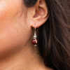 Boucles d'oreilles Macha argenté et rouge