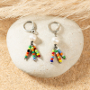 Boucles d'oreilles en perles de rivière et en perles multicolores