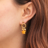 Boucles d'oreilles Persée doré et jaune