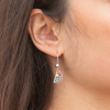 Boucles d'oreilles Sandia pendentif pastèque et perles rose et jaune