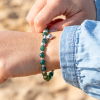 Bracelet Bigorne, bracelet marin argenté et vert