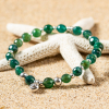 Bracelet en perles vert et argenté Bigorne