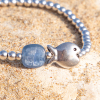 Bracelet fantaisie argenté poisson perle cyanite