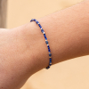 Bracelet Equateur en perles argenté et bleu dur