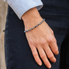 Bracelet Hiva en perles argenté et bleu marine