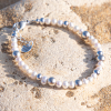 Bracelet fantaisie argenté perles de rivière blanche