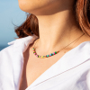 Collier pour femme multicolore en câble et en perles coloré