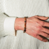 Bracelet pour homme Damien argenté et marron fabriqué en France