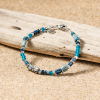 Bracelet pour homme Match en perles argentés et bleu multicolore