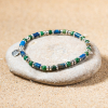 Bracelet pour homme en perles vert bleu et argenté