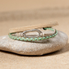 Bracelet pour homme Samuel argenté et vert amande fabriqué en France sur l'ïle d'Oléron