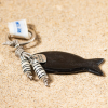 Porte-clefs poisson noir, esprit marin, fabriqué en France