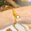 Bracelet pour femme Canberra doré et moutarde, made in France