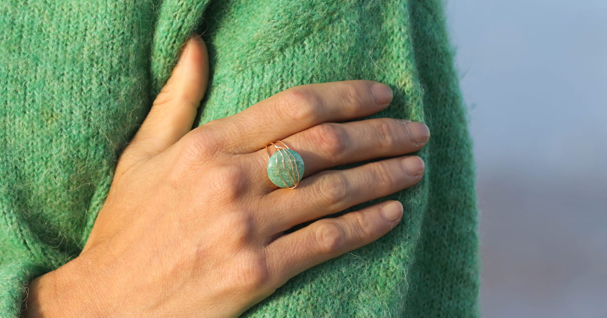 Collier nacre et amazonite HARMONIE - Jolie Nénette