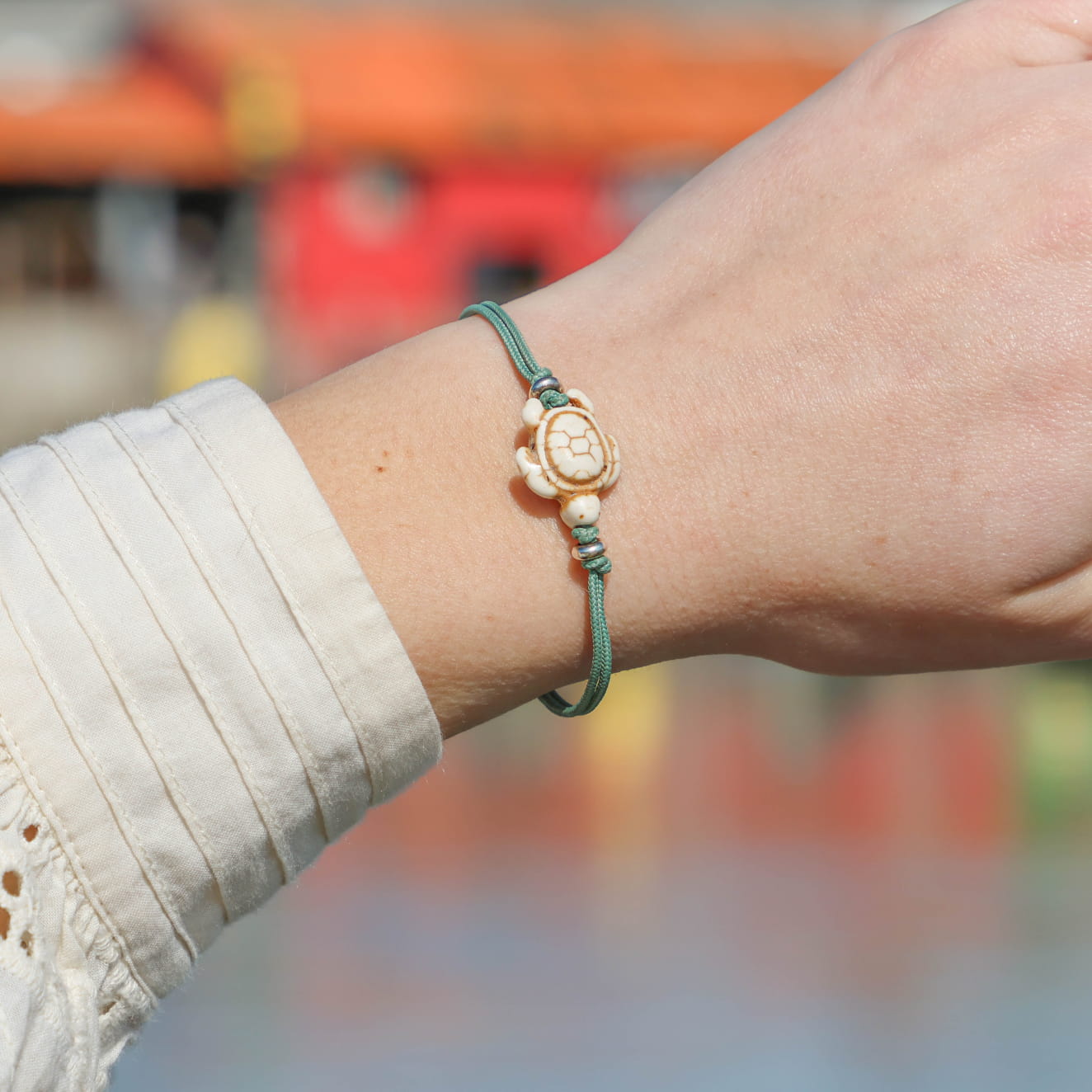 Bracelet Tortue En Argent Sterling 925 - Tortue De Voyage, Un