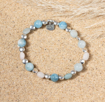 Bracelet pour femme Yelana bleu en perles.