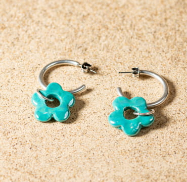 Boucles d'oreilles Anthémis pour femme en céramique.