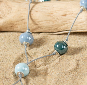 SAUTOIR FEMME PERLE CREME