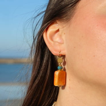 Boucles d'oreilles en céramique, colorées et naturelles !