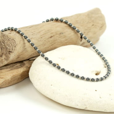 COLLIER PERLE FEMME BITUME