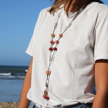 SAUTOIR FEMME PERLE SEICHE