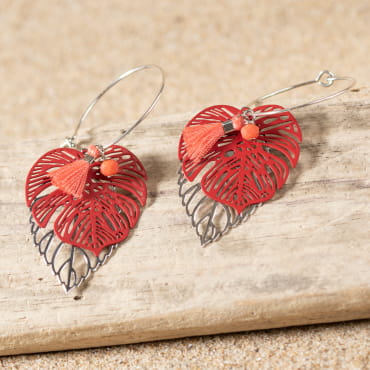 BOUCLES D'OREILLES  créoles MENTHE