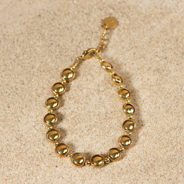 Bracelet Astrod en métal doré, bijou artisanal français.