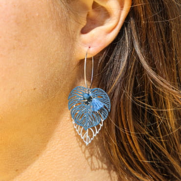 BOUCLE D'OREILLE créoles MENTHE