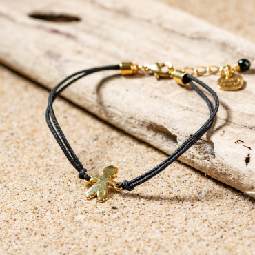 Bracelet Marius, bijou fantaisie doré et noir, bijou artisanal mad ein France