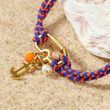 Bijou Biarritz orange multicolore, création lumineuse et artisanale