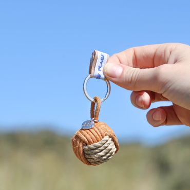 porte-clés Luz argenté beige, création artisanale française