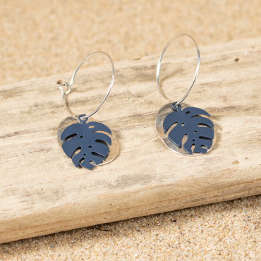 BOUCLES D'OREILLES  créoles  FEUILLETTE