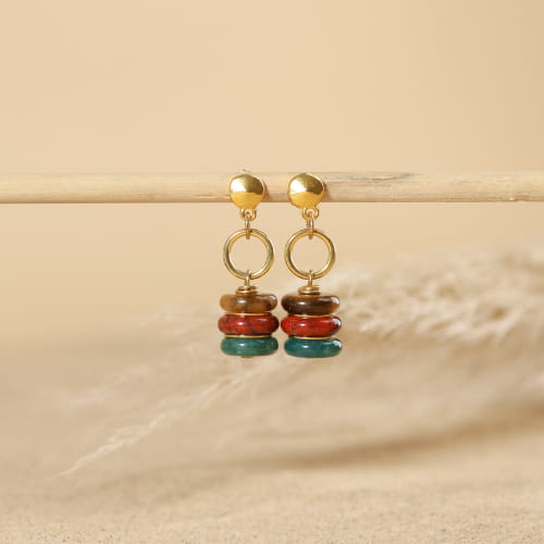 Boucles D'oreilles Occasion - Marque Biche De Bere - Très Bon état - Style Tendance Et Fantaisie