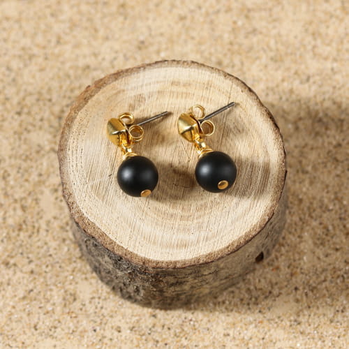 Boucles D'oreilles Fantaisie Boules 3mm Acier Noir - Clous - Marque Petugons - Neuves Avec étiquettes