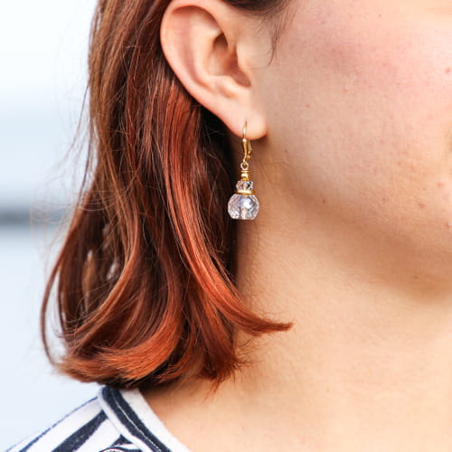Boucles D'Oreilles Pendantes Femme - Perles Bohèmes Cristal Et Verre Coloré, Léger Et Élégant Pour Mariage, Plage, Soirée