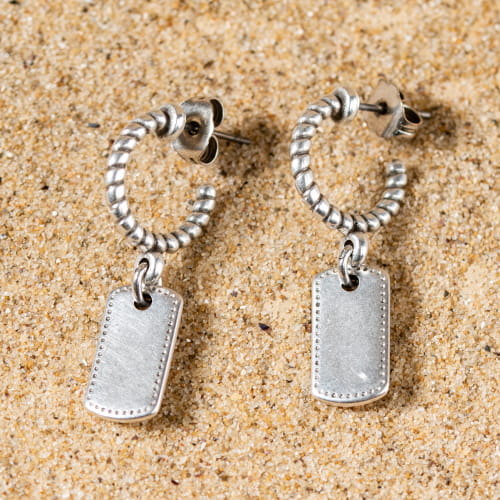 Collier & Boucles D'oreilles Chien Câlin - Bijoux Main Animaux - Acier Inoxydable - Cadeau Amitié Amoureux Animaux